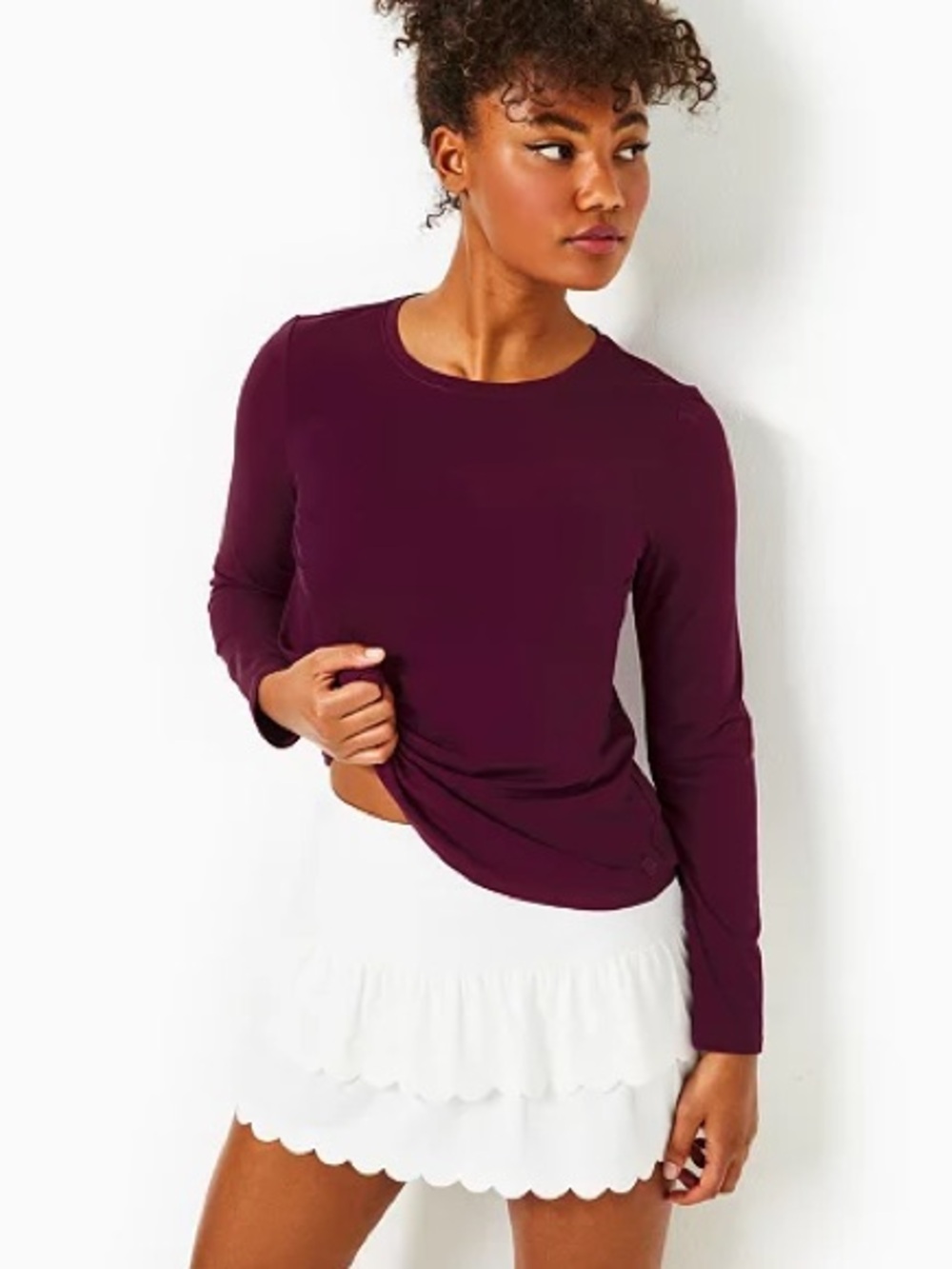 VGUC Lilly Pulitzer Upf 50+ Luxletic Westley Long Sleeve Tee In Amarena Cherry